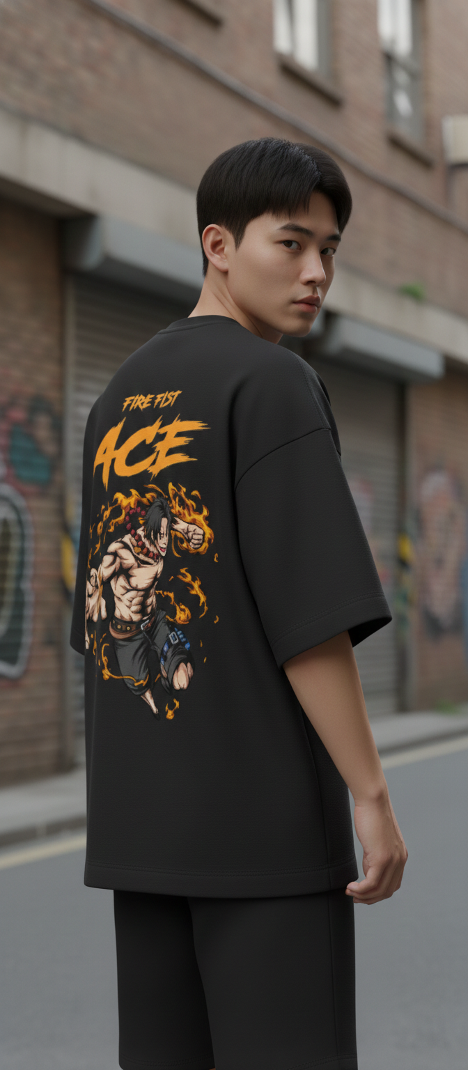 Fire Fist Graphic Oversized T-Shirt